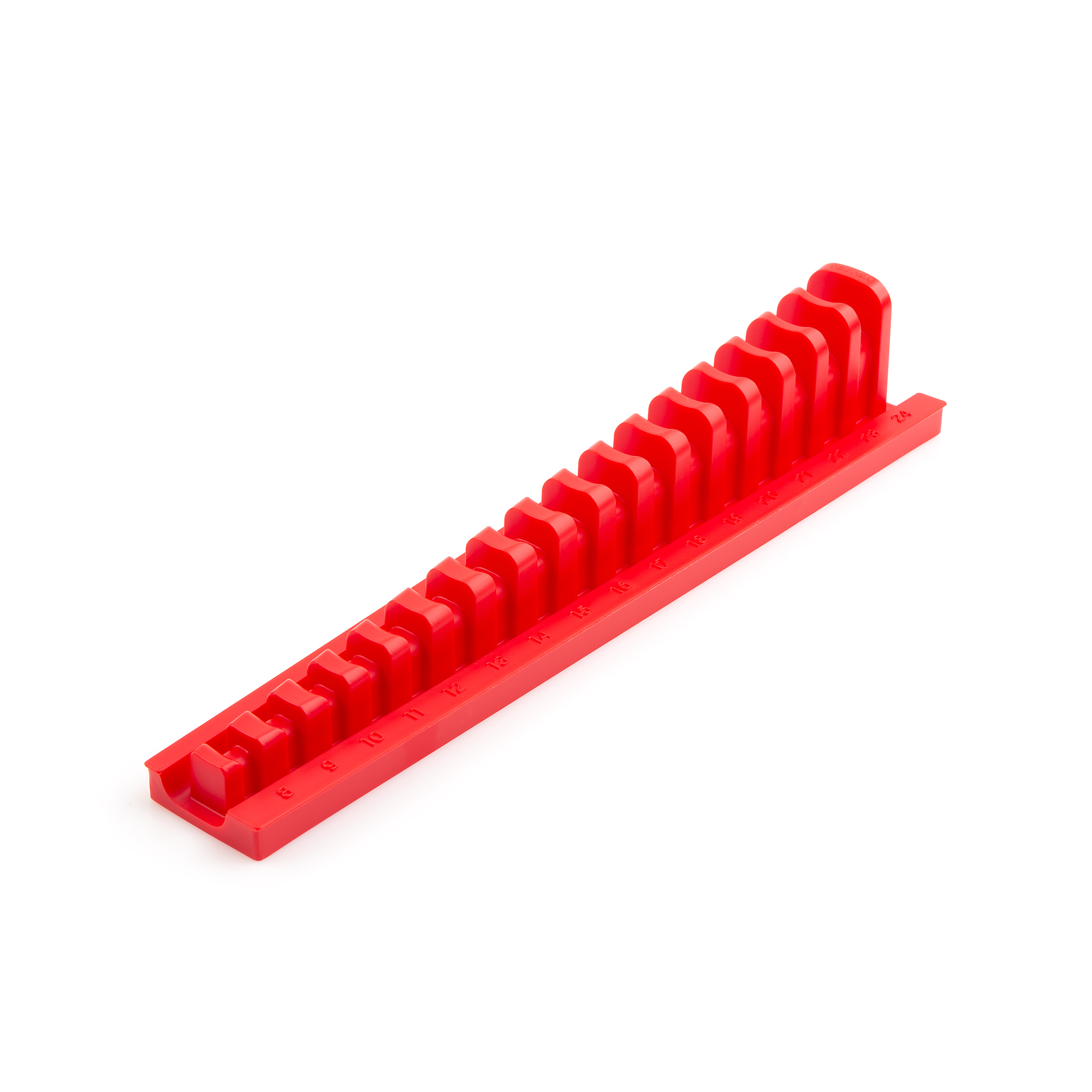 TEKTON 17-Tool 3/8 Inch Drive Crowfoot Wrench Organizer Rack, Red (8 - 24 mm) | ORG26217